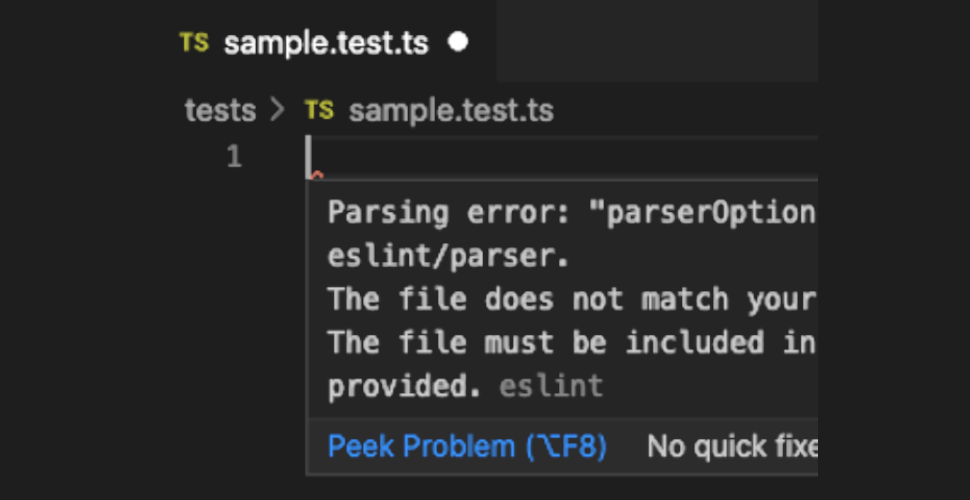"parserOptions.project" has been set for @typescript-eslint/parser をなんとかする
